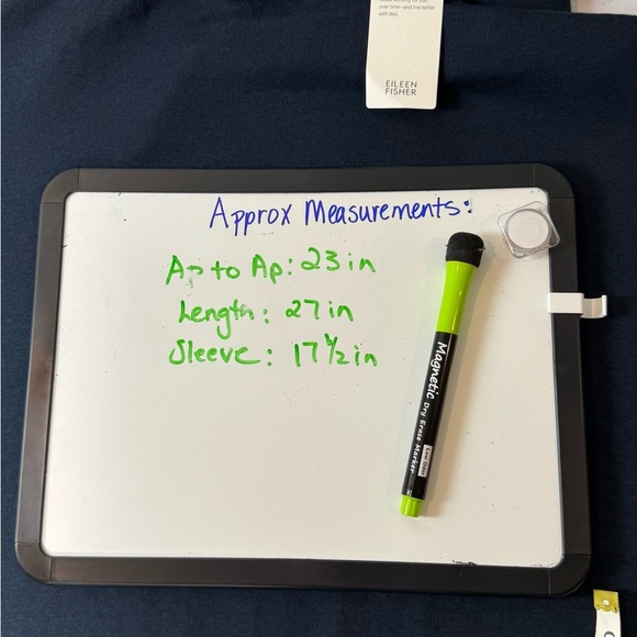 Eileen Fisher Tencel Organic Cotton Navy‎ Mock Neck Fleece Lined Top PL NWT - Picture 5 of 5